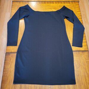 H&M Black Pull On Boat Neck Dress